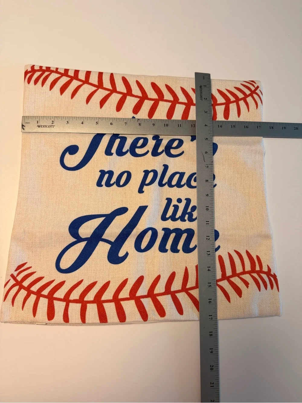 FREE: There’s No Place Like Home Baseball Pillow Cover - Cream, Red, Blue, NWOT